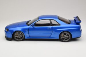 Nissan Skyline GT-R R34 V-Spec II Blue Metallic OEM Wheels KK-Scale 1:12 KKDC120211-1 Diecast - image 4 of 8