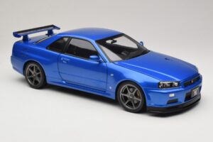 Nissan Skyline GT-R R34 V-Spec II Blue Metallic OEM Wheels KK-Scale 1:12 KKDC120211-1 Diecast - image 6 of 8