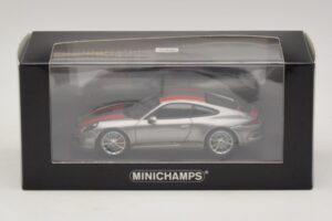 Porsche 911 991.1 R Silver With Orange Stripes Minichamps 1:43 410066222 Diecast - image 5 of 5