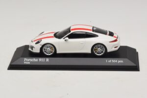 Porsche 911 991.1 R White With Red Stripes Minichamps 1:43 410066220 Diecast - image 2 of 6