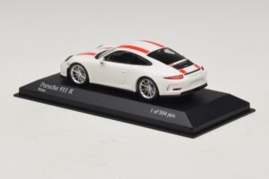 Porsche 911 991.1 R White With Red Stripes Minichamps 1:43 410066220 Diecast - image 4 of 6