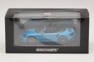 Porsche 911 991.1 Turbo S Cabriolet Blue Minichamps 1:43 410067182 Diecast - image 5 of 5