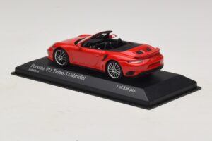 Porsche 911 991.1 Turbo S Cabriolet Red Minichamps 1:43 410067180 Diecast - image 3 of 5
