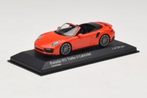 Porsche 911 991 Turbo S Cabriolet Orange Minichamps 1:43 410067181 Diecast - image 2 of 5