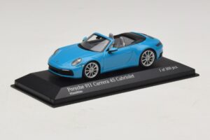 Porsche 911 992 Carrera 4S Cabriolet Blue Minichamps 1:43 410069332 Diecast - image 2 of 5