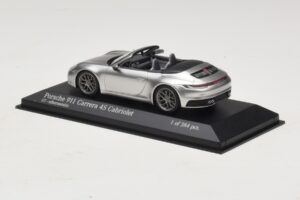 Porsche 911 992 Carrera 4S Cabriolet Silver Minichamps 1:43 410069330 Diecast - image 3 of 5