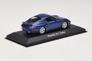 Porsche 911 996 Turbo Blue Metallic Maxichamps 1:43 940069301 Diecast - image 2 of 5