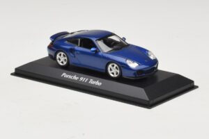 Porsche 911 996 Turbo Blue Metallic Maxichamps 1:43 940069301 Diecast - image 3 of 5