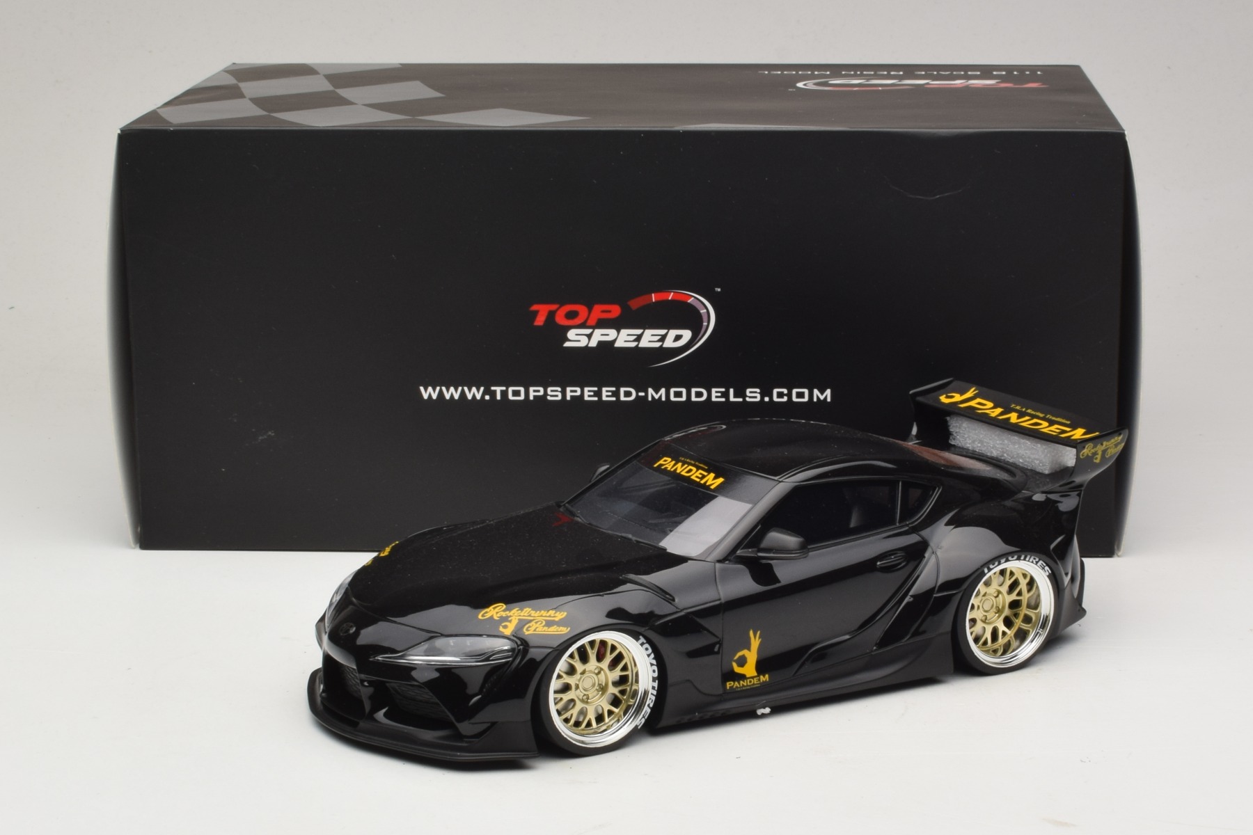 PANDEM GRスープラ V1.0 ブラック 1/18 TOP SPEED TopSpeed Toyota GR Supra A90 Pandem 1:18 Black Resin